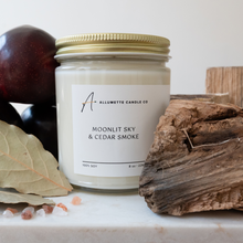 Load image into Gallery viewer, Moonlit Sky & Cedar Smoke 8 oz Soy Candle