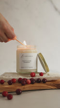 Load and play video in Gallery viewer, Sweet Autumn Cranberry 8 oz Soy Candle