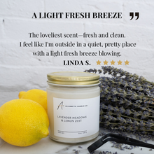 Load image into Gallery viewer, Lavender Meadows &amp; Lemon Zest 8 oz Soy Candle
