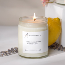 Load image into Gallery viewer, Lavender Meadows &amp; Lemon Zest 8 oz Soy Candle
